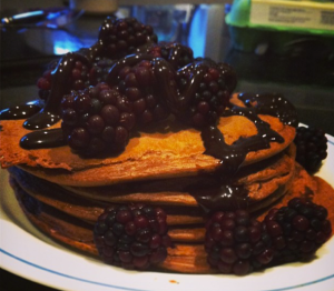 Protein Pancakes with blackberries